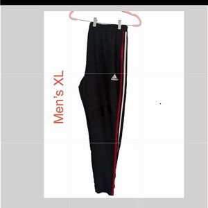 adidas Black Sweatpants with Red Side Stripes